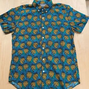 Bonobos Blue and Gold Patterned Shirt